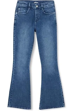 QS by s.Oliver Junior Mädchen Jeans Hose, Flared Leg Blue 140/REG