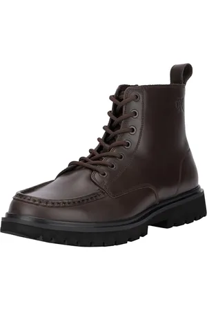 Calvin Klein Herren Eva Boot MID Laceup UNFORM Dress YM0YM01073 Stiefel, Schwarz (Dark Brown/Black), 44.5 EU