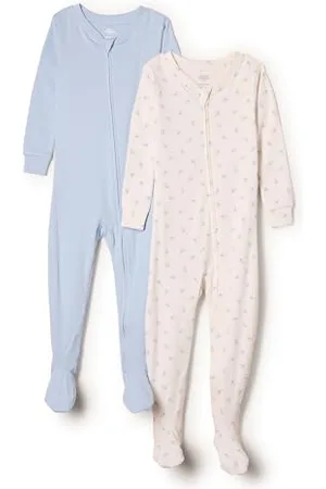 Amazon X Sofia Grainge Unisex Baby Eng anliegender Pyjama aus Baumwolle mit Fuß, 2er-Pack, , 3-6 Monate