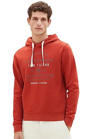 TOM TAILOR Herren 1039949 Hoodie mit Print, 14302-velvet red, M