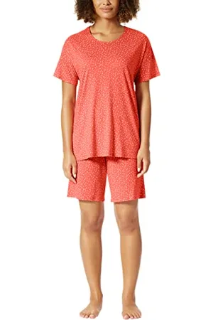 Schiesser Damen Schlafanzug Kurz Pyjamaset, Apricot (Orange), 36