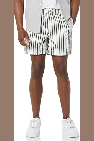 Amazon Herren Shorts mit Kordelzug und 15 cm Innenbeinlänge, , M