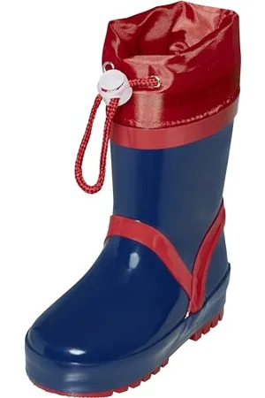 Playshoes Kinder Gummistiefel aus Naturkautschuk, warme Unisex Regenstiefel mit Innenfutter, Blau ( 11), 22/23 EU, 189330