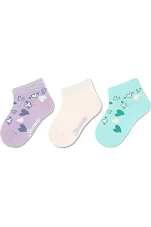 Sterntaler Baby Mädchen Baby Socken Kurz-Söckchen 3er Pack Herzen - Socken Baby, Babysöckchen, Babysocken - aus Baumwolle - , 18