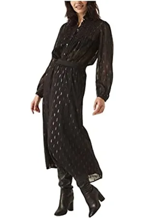 Garcia Damen Shirt Long Sleeve Bluse, Black, M