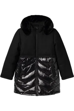 NAME IT Mädchen NKFMAROL Jacket Long Kurzjacke, Black, 152