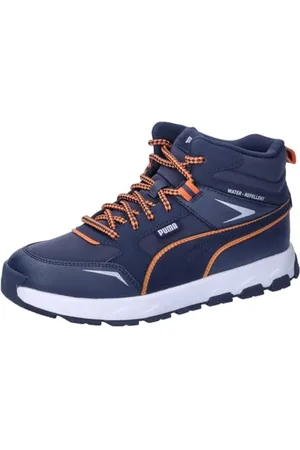 PUMA Evolve Trail Jr Sneaker, Club Navy-Maple Syrup, 37.5 EU