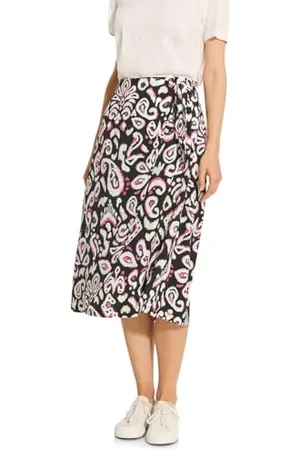 CECIL Damen B361492 Midirock mit Print, Black, Small