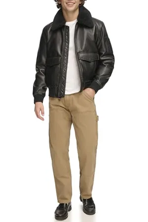 Tommy Hilfiger Herren Faux Leather Bomber Jacket Kunstlederjacke, , L
