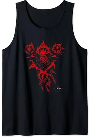 Diablo IV Sorcerer Sigil Distressed Red Armor Tank Top