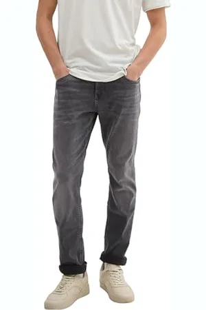 TOM TAILOR Herren 1043795 Aedan Straight Jeans mit Stretch, 10228-Overdyed Grey Denim, 31W x 36L