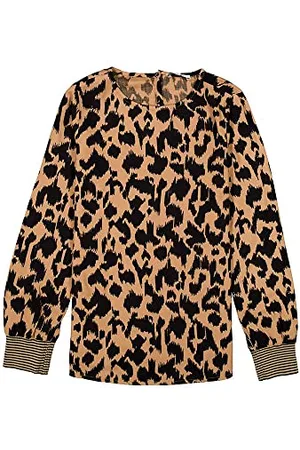 Garcia Damen Shirt Long Sleeve Bluse, Black, XL