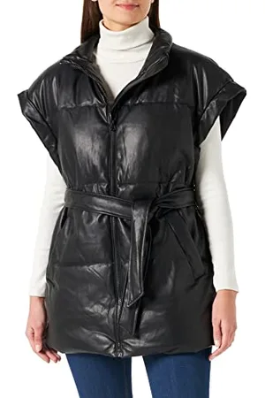 Pieces® Damen Pcadela Pu Tie Belt Waistcoat Weste, , L EU
