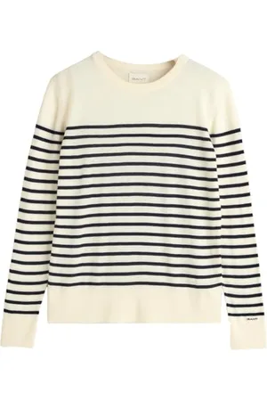 GANT Damen FINE Knit Striped C-Neck Pullover, , XL