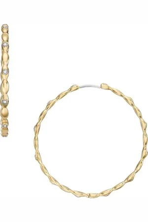 Fossil Creolen-Ohrringe Sutton Evil Eye für Damen Edelstahl goldfarben, JF04817710