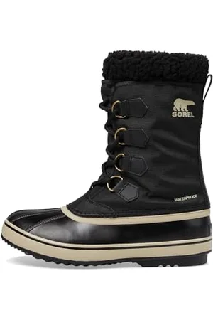 sorel Herren 1964 Pac Nylon WP wasserdichte Schneestiefel, Black/Ancient Fossil 2024/2025, 41 EU