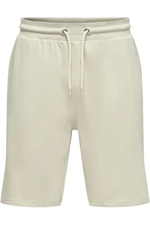 Only & Sons Herren O&S Kurze Jogginghose Basic Shorts Jogger Sweat Pants Training Freizeit ONSNEIL, Farben:Beige-2, Größe:L