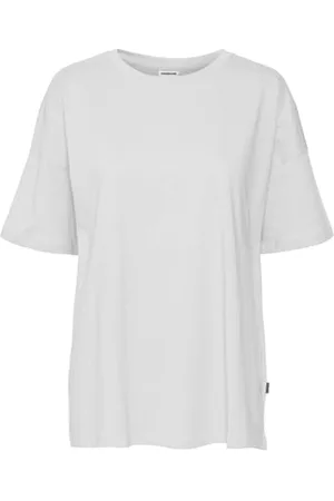 Noisy May Damen T-Shirt Oversized Oberteil Dropped Shoulder Rundhals Shirt Einfarbig NMIDA, Farben: , Größe:M