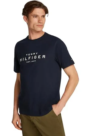 Tommy Hilfiger Herren T-Shirt Kurzarm Big Regular Fit, Blau (Desert Sky), M
