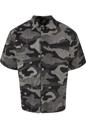 Urban classics Herren TB6695-Laser Camo Printed Boxy Shirt Hemd, , 4XL