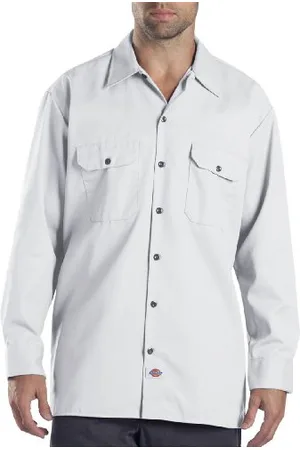 Dickies Arbeitshemd Herren Langarm, White, L