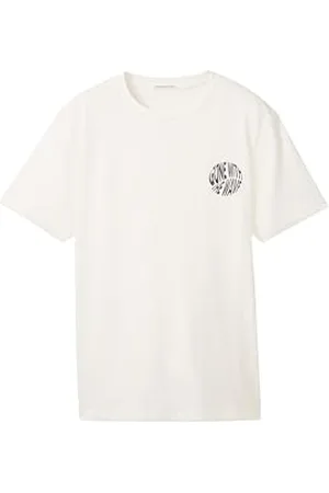 TOM TAILOR Jungen Kinder T-Shirt mit Print, Wool White, 140