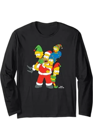 The Simpsons Holiday Family Christmas Santa and Elf Costumes Langarmshirt