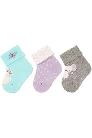 Sterntaler Baby Mädchen Baby Socken Baby-Söckchen 3er Pack Katze - Socken Baby, Babysöckchen, Babysocken - aus Baumwolle - , 16