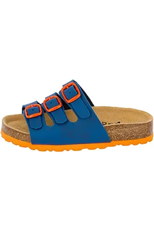 LICO Unisex Kinder BIOLINE KIDS Pantoletten, Marine/ Orange, 41 EU