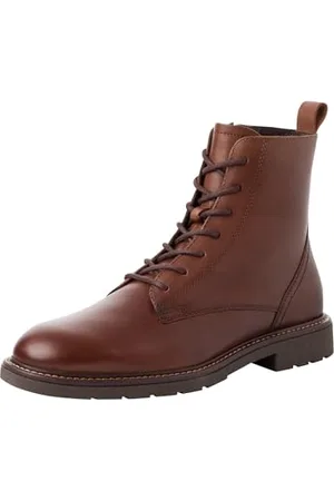 Marco Tozzi By Guido Maria Kretschmer Herren Stiefeletten zum Schnüren aus Leder mit Reißverschluss, Braun , 41 EU