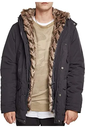 Urban classics Herren TB2431-Hooded Faux Fur Parka, , L