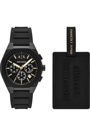 Armani Exchange Herren Analog Quarz Uhr mit Silikon Armband AX7165SET