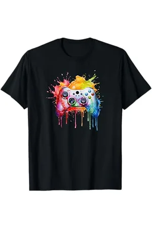 F4NT4STIC Color Splash Controller-Gamer T-Shirt