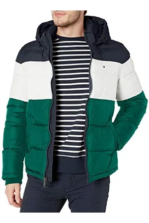 Tommy Hilfiger Herren Hooded Puffer Jacket Daunenalternativer Mantel, , M