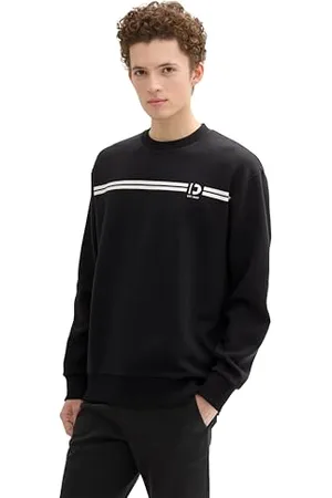 TOM TAILOR Herren Basic Crew-Neck Sweater Pullover mit Print, , XL