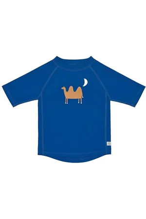 LÄSSIG Baby Kinder Schwimmshirt Badeshirt kurzarm mit UV-Schutz/Short Sleeve Rashguard Camel blue, 25-36 Monate, Größe: 98