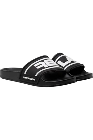 Replay Herren Badeschuhe Slipper, Schwarz (Black White 008), 40