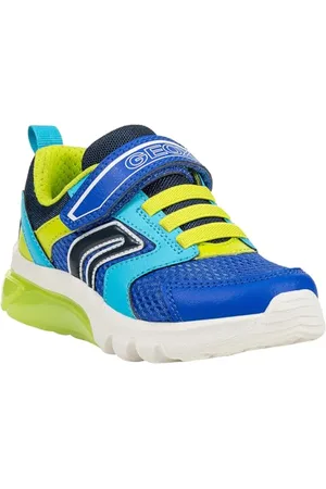 Geox J CIBERDRON Boy C Sneaker, Royal/Lime, 38 EU