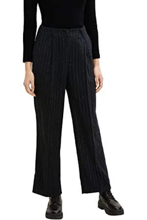 TOM TAILOR Damen Lea Straight Fit Stoffhose mit Streifen 1034219, , 42W / 32L