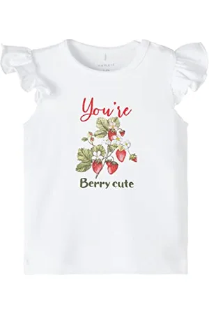 NAME IT Baby-Mädchen NBFJINDY SS TOP Box T-Shirt, Double Cream, 110