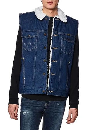 Wrangler Herren Sherpa-Futter Denim Weste, , Large