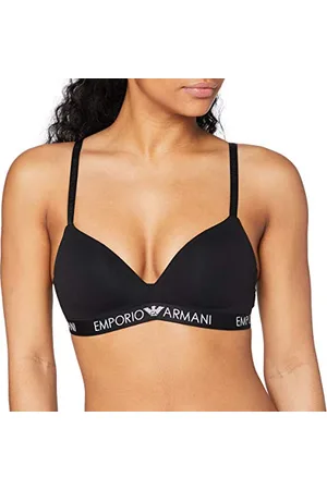 Emporio Armani Damen Padded Triangle Bra Iconic Cotton Gepolsterter BH, Black, S