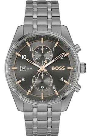 HUGO BOSS Chronograph Quarz Uhr für Herren Kollektion SKYTRAVELLER mit Edelstahlarmband Edelstahlarmband - 1514153