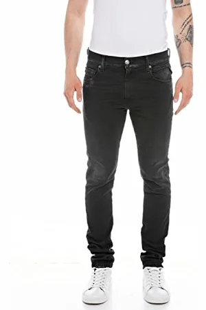 Replay Herren Jeans Mickym Slim-Fit Hyperflex Recycled mit Stretch, (Schwarz), 29W / 32L