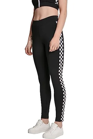 Urban classics Damen TB2653-Ladies Side Check Leggings, Lange Streetwear- & Sporthose mit seitlichem Schachbrettmuster, , S