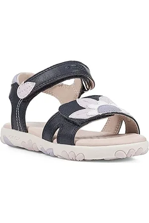 Geox J Haiti Girl Sandal, Navy/PINK, 31 EU