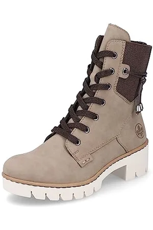 Rieker Damen Schnürstiefeletten X5720, Frauen Stiefeletten,Kurzstiefel,uebergangsschuhe,uebergangsstiefel,Chukka Boots,beige (64),39 EU / 6 UK