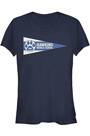 Stranger Things Damen Hawkins Pennant Flag Short Sleeve T-shirt, , L