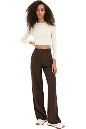 Trendyol Damen Braune Geräumige Hose Pants, Braun, 36 EU