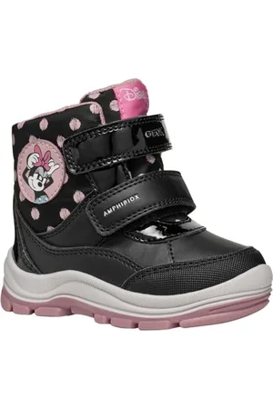 Geox Baby-Mädchen B FLANFIL Girl B ABX Snow Boot, Black/Old Rose, 20 EU